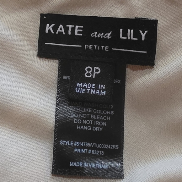 Kate and Lily Floral Chiffon Maxi Dress Pink Burgundy Belted Size 8P - Picture 6 of 7